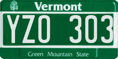 VT license plate YZO303