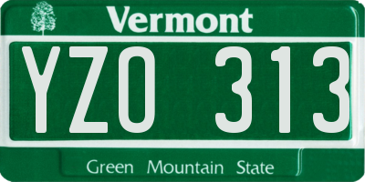 VT license plate YZO313