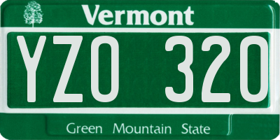 VT license plate YZO320