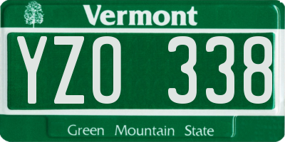 VT license plate YZO338