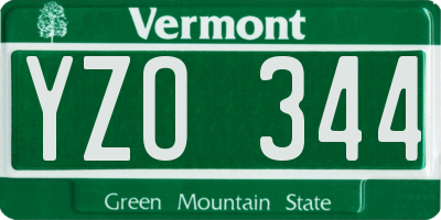 VT license plate YZO344