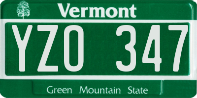VT license plate YZO347