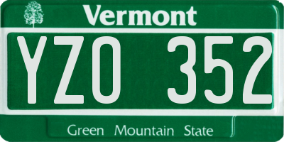 VT license plate YZO352