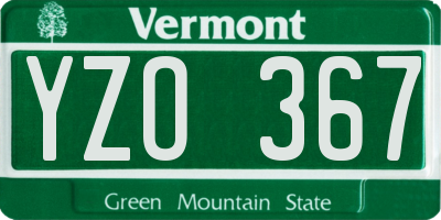 VT license plate YZO367