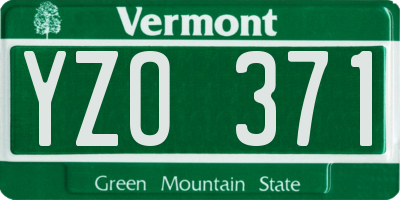 VT license plate YZO371