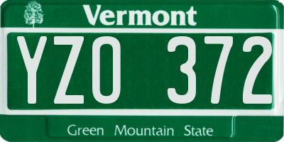 VT license plate YZO372