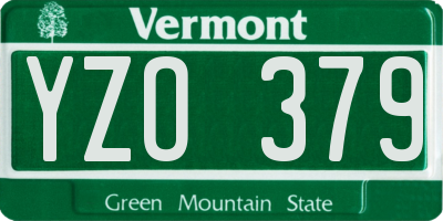 VT license plate YZO379