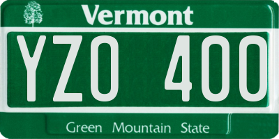 VT license plate YZO400