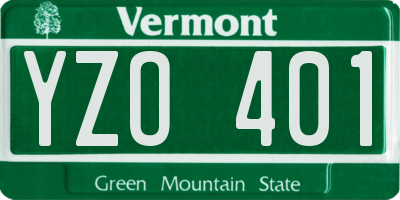 VT license plate YZO401