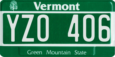 VT license plate YZO406