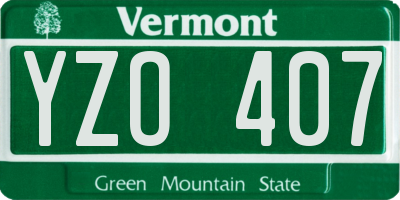 VT license plate YZO407
