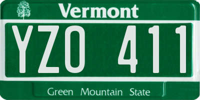 VT license plate YZO411