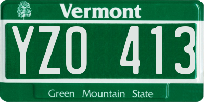 VT license plate YZO413