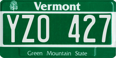 VT license plate YZO427
