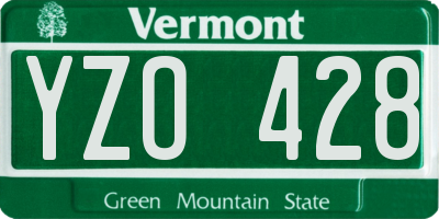 VT license plate YZO428
