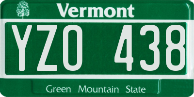 VT license plate YZO438