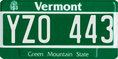 VT license plate YZO443