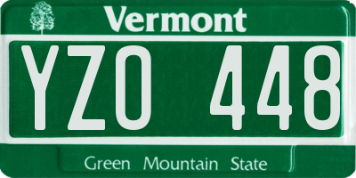 VT license plate YZO448