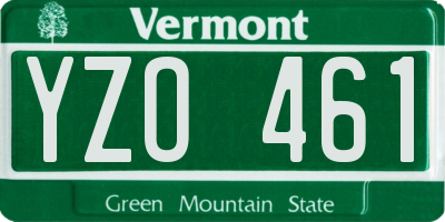 VT license plate YZO461