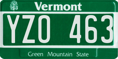 VT license plate YZO463