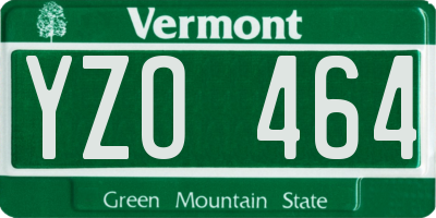VT license plate YZO464