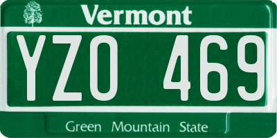 VT license plate YZO469