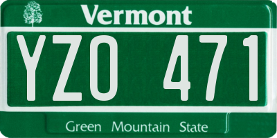 VT license plate YZO471