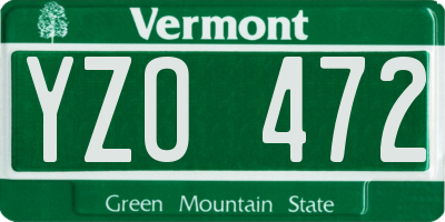VT license plate YZO472