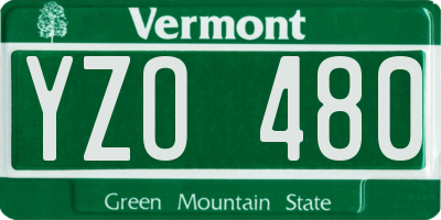 VT license plate YZO480