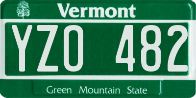 VT license plate YZO482