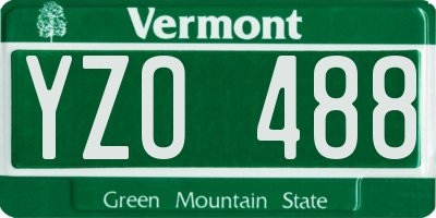 VT license plate YZO488