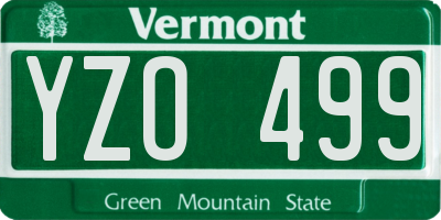 VT license plate YZO499