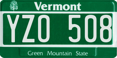 VT license plate YZO508