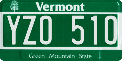 VT license plate YZO510