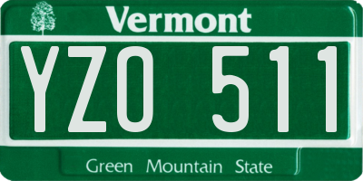 VT license plate YZO511