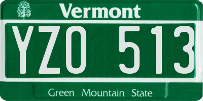 VT license plate YZO513