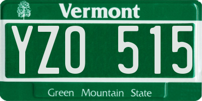VT license plate YZO515