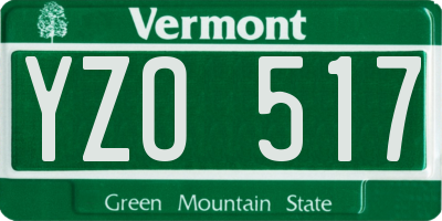 VT license plate YZO517