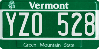 VT license plate YZO528