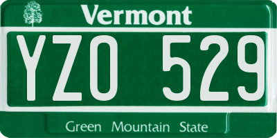 VT license plate YZO529