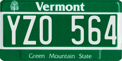 VT license plate YZO564