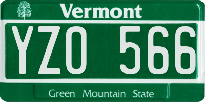 VT license plate YZO566