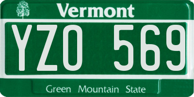 VT license plate YZO569