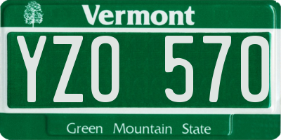 VT license plate YZO570