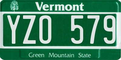 VT license plate YZO579