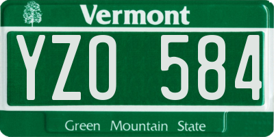 VT license plate YZO584