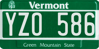 VT license plate YZO586