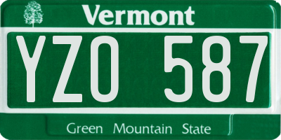 VT license plate YZO587