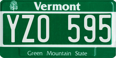VT license plate YZO595