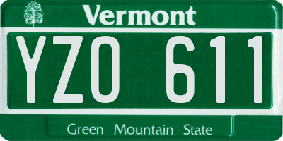 VT license plate YZO611